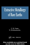Extractive Metallurgy Of Rare Earths