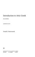 Introduction To Attic Greek: Answer Key