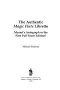 The Authentic Magic Flute Libretto