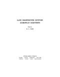 Late Eighteenth Century European Scientists