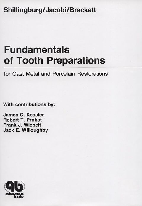 Cover image for book Fundamentals of Tooth Preparation: For Cast Metal and Porcelain Restorations