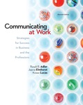 Communicating at Work: Principles and Practices for Business and the Professions - ADLER