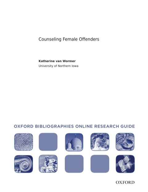 Cover image for book Counseling Female Offenders: Oxford Bibliographies Online Research Guide
