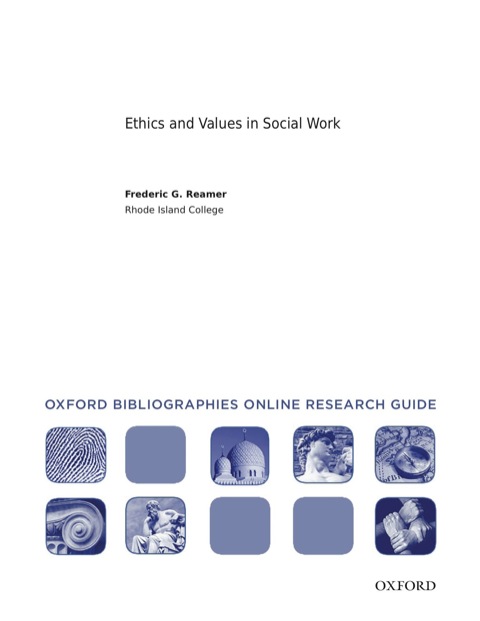 Cover image for book Ethics and Values in Social Work: Oxford Bibliographies Online Research Guide