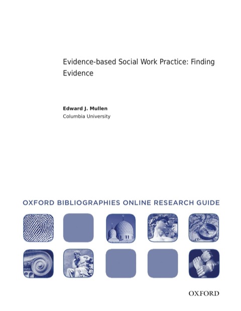 Cover image for book Evidence-based Social Work Practice: Finding Evidence: Oxford Bibliographies Online Research Guide