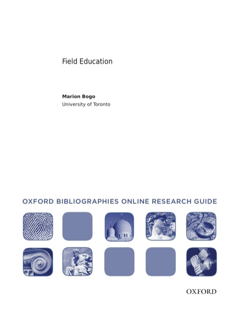 Cover image for book Field Education: Oxford Bibliographies Online Research Guide