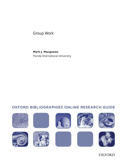 Cover image for book Group Work: Oxford Bibliographies Online Research Guide