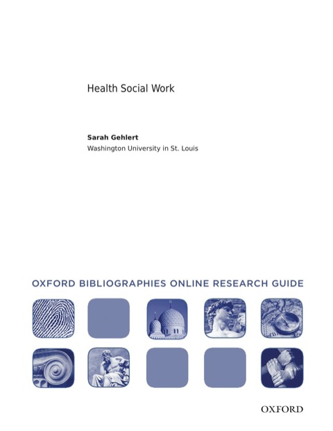 Cover image for book Health Social Work: Oxford Bibliographies Online Research Guide