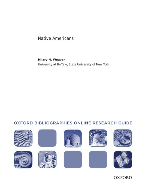 Cover image for book Native Americans: Oxford Bibliographies Online Research Guide