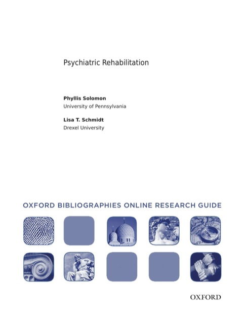 Cover image for book Psychiatric Rehabilitation: Oxford Bibliographies Online Research Guide