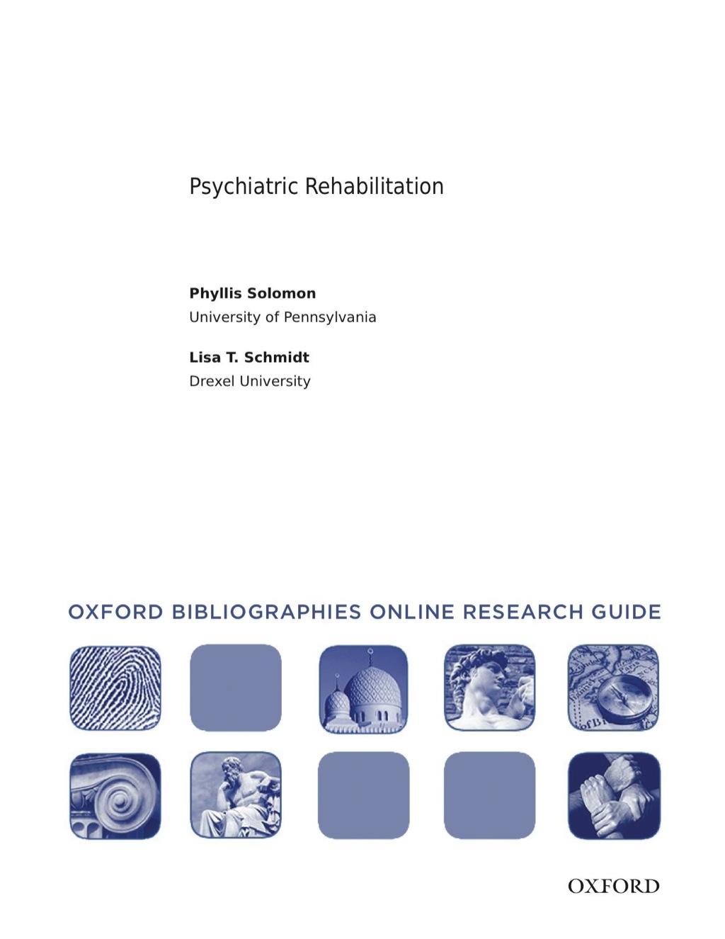 Page Fidelity Psychiatric Rehabilitation: Oxford Bibliographies Online Research Guide; $11.09