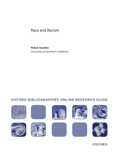 Cover image for book Race and Racism: Oxford Bibliographies Online Research Guide