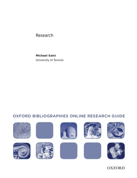 Cover image for book Research: Oxford Bibliographies Online Research Guide