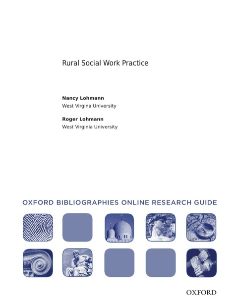 Cover image for book Rural Social Work Practice: Oxford Bibliographies Online Research Guide