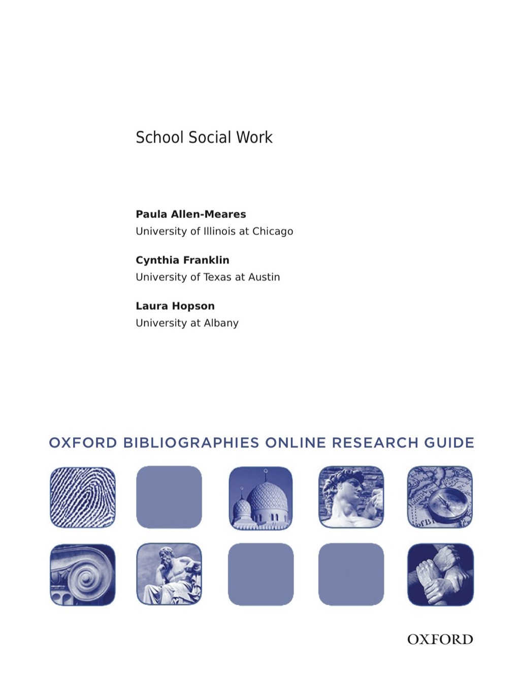 Page Fidelity School Social Work: Oxford Bibliographies Online Research Guide; $7.76