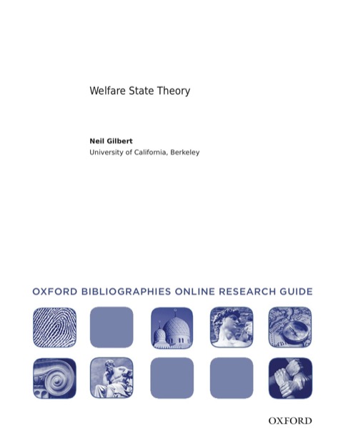 Cover image for book Welfare State Theory: Oxford Bibliographies Online Research Guide