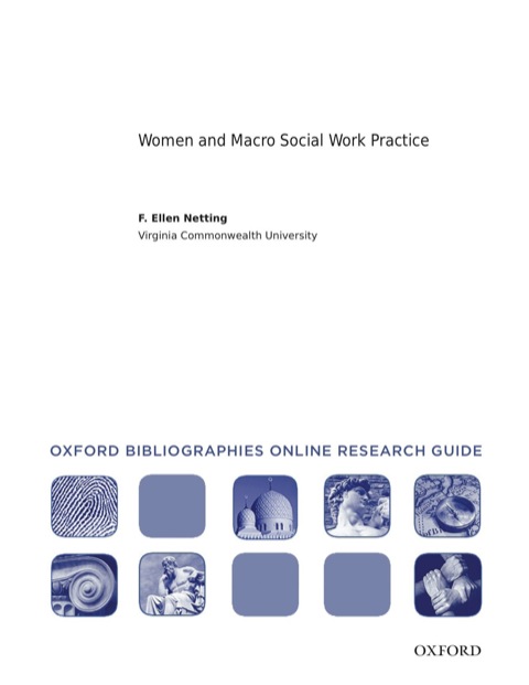 Cover image for book Women and Macro Social Work Practice: Oxford Bibliographies Online Research Guide