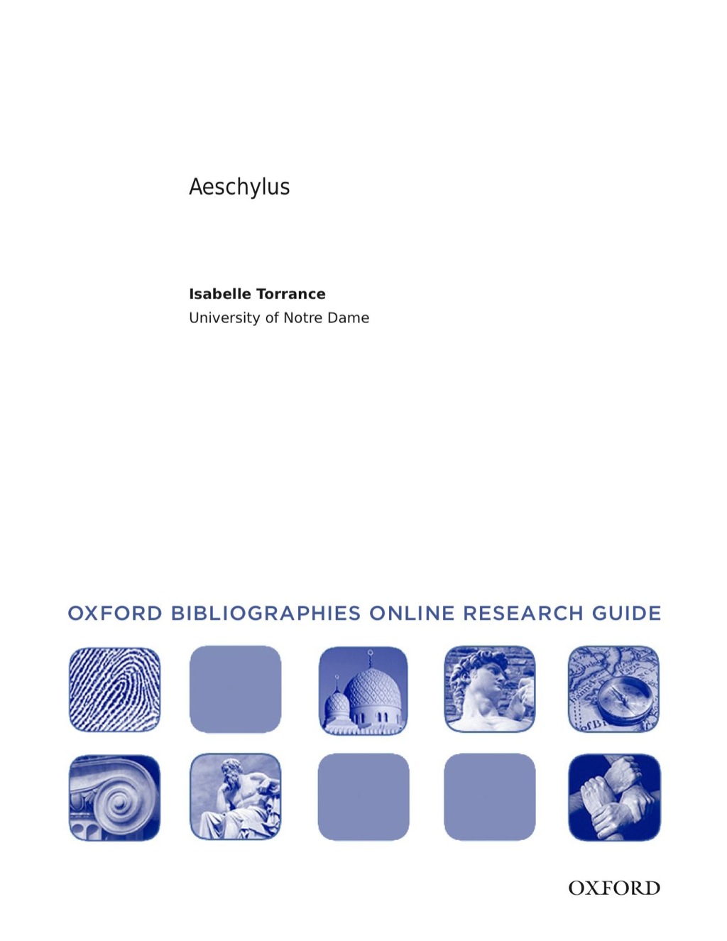 Page Fidelity Aeschylus: Oxford Bibliographies Online Research Guide; $11.09