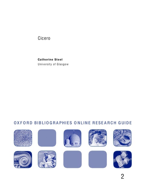 Cover image for book Cicero: Oxford Bibliographies Online Research Guide