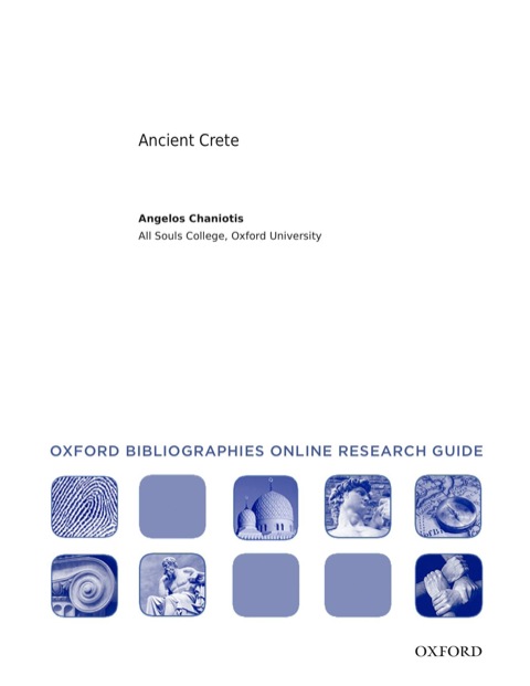 Cover image for book Ancient Crete: Oxford Bibliographies Online Research Guide