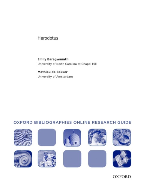 Cover image for book Herodotus: Oxford Bibliographies Online Research Guide