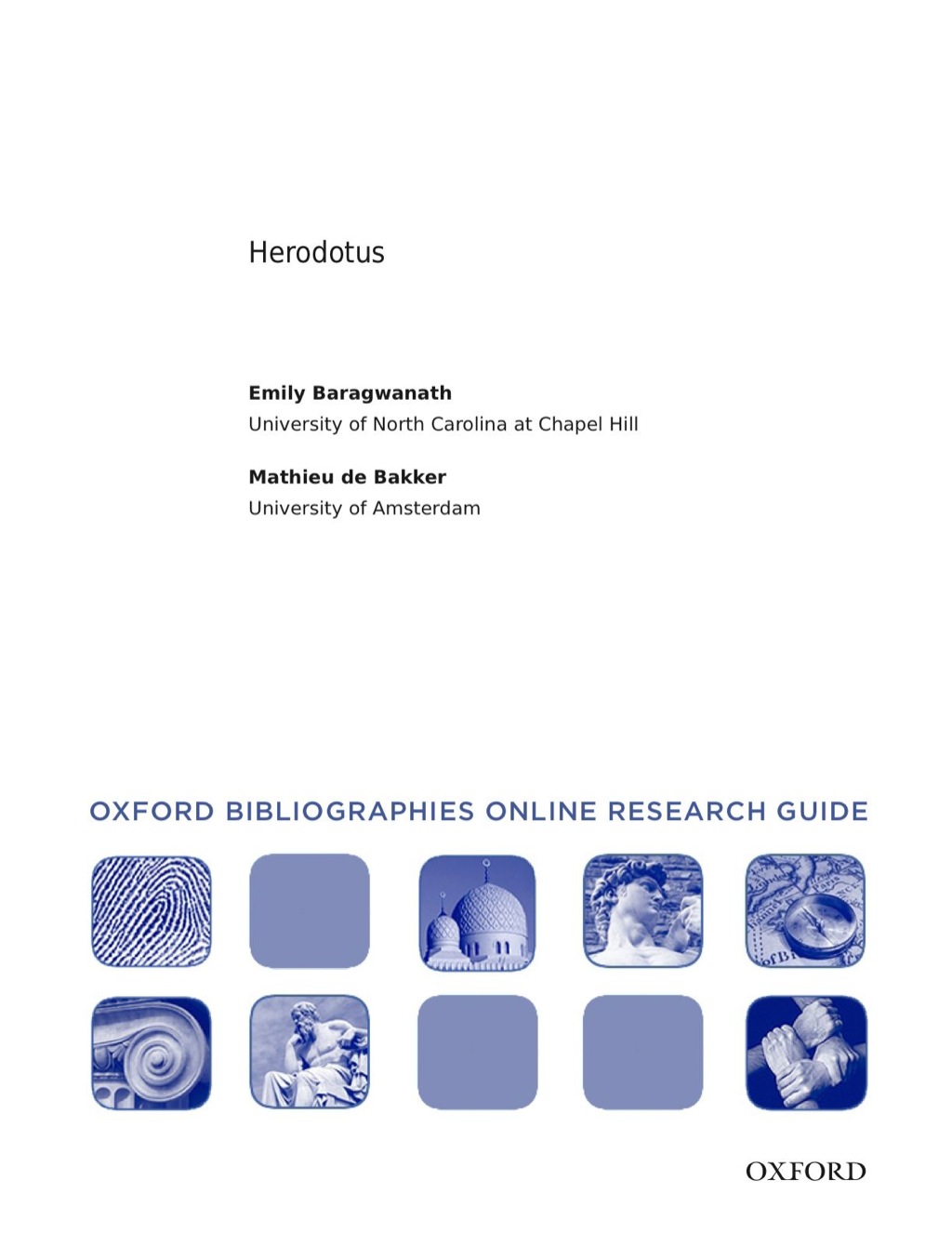 Page Fidelity Herodotus: Oxford Bibliographies Online Research Guide; $11.09