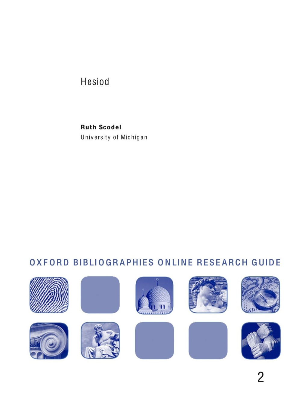 Page Fidelity Hesiod: Oxford Bibliographies Online Research Guide; $7.76