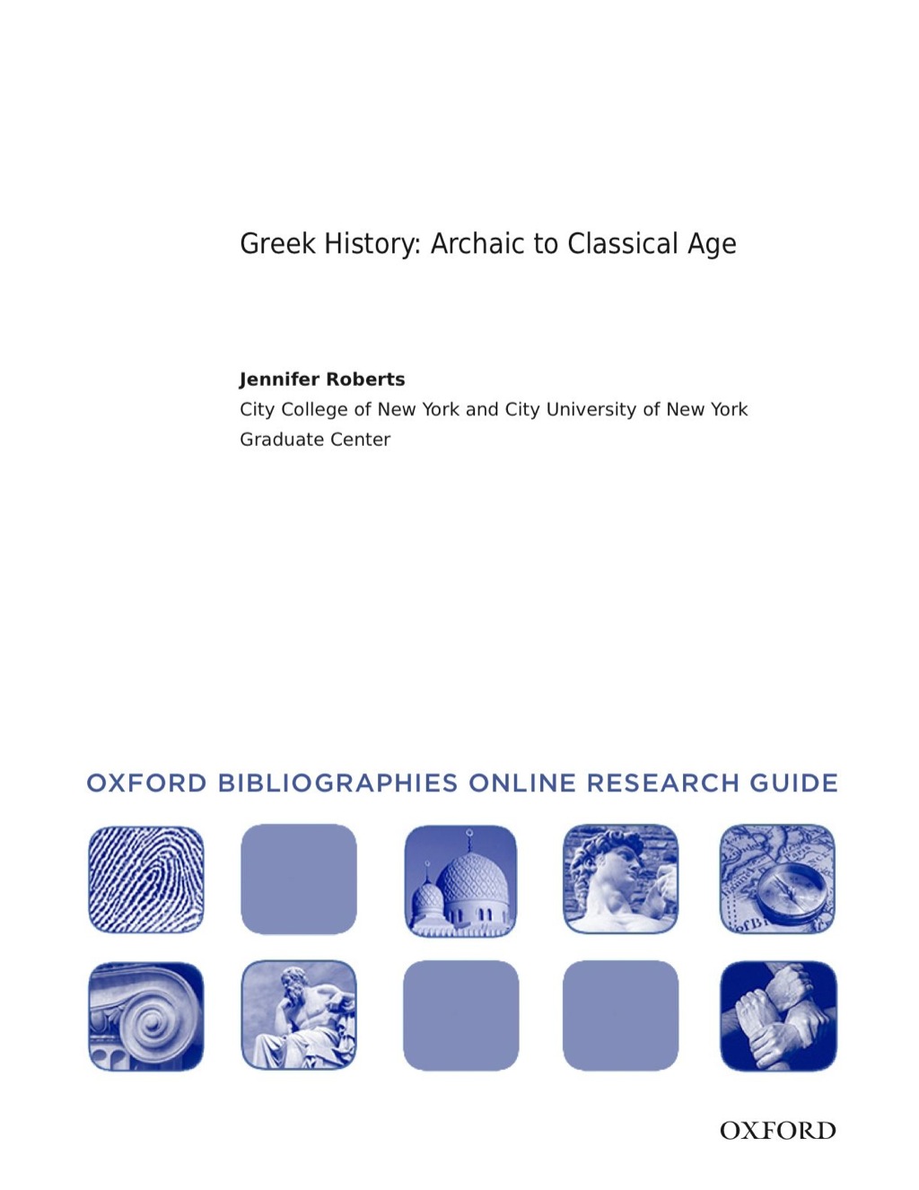 Page Fidelity Greek History: Archaic to Classical Age: Oxford Bibliographies Online Research Guide; $11.09