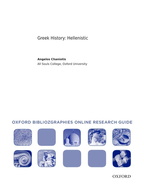 Cover image for book Greek History: Hellenistic: Oxford Bibliographies Online Research Guide
