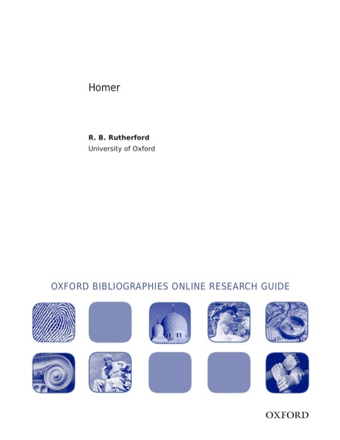 Cover image for book Homer: Oxford Bibliographies Online Research Guide