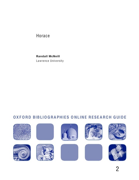 Cover image for book Horace: Oxford Bibliographies Online Research Guide