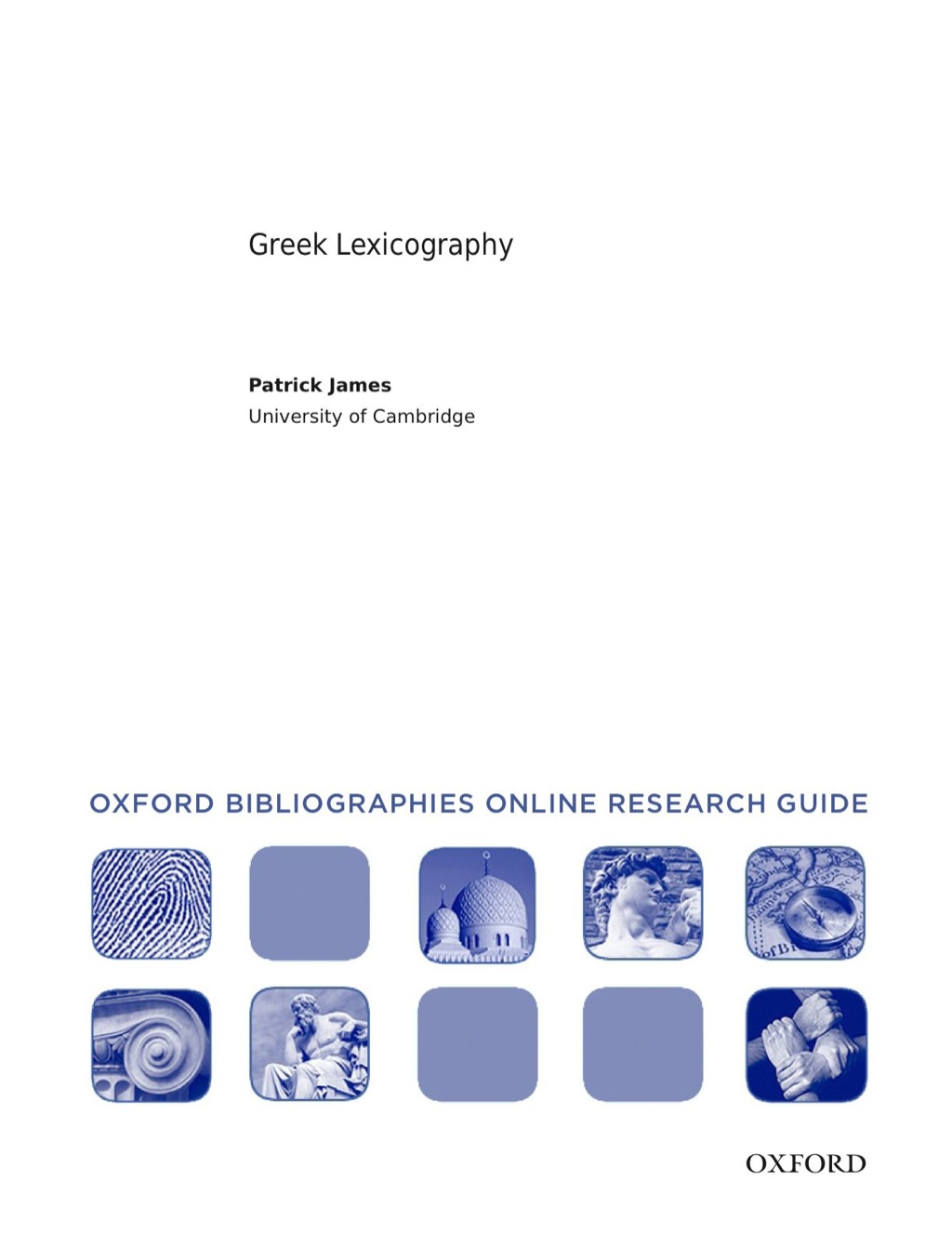 Page Fidelity Greek Lexicography: Oxford Bibliographies Online Research Guide; $11.09