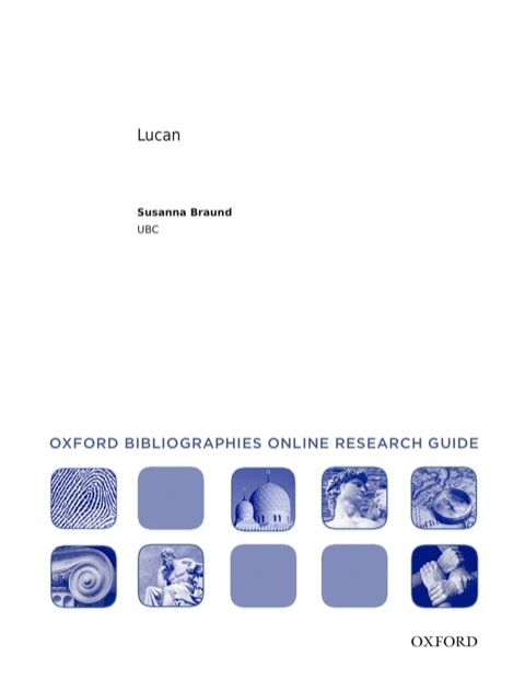 Cover image for book Lucan: Oxford Bibliographies Online Research Guide