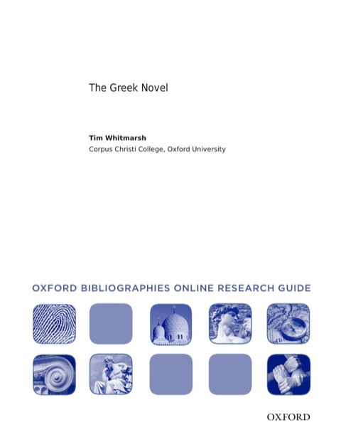 Cover image for book The Greek Novel: Oxford Bibliographies Online Research Guide