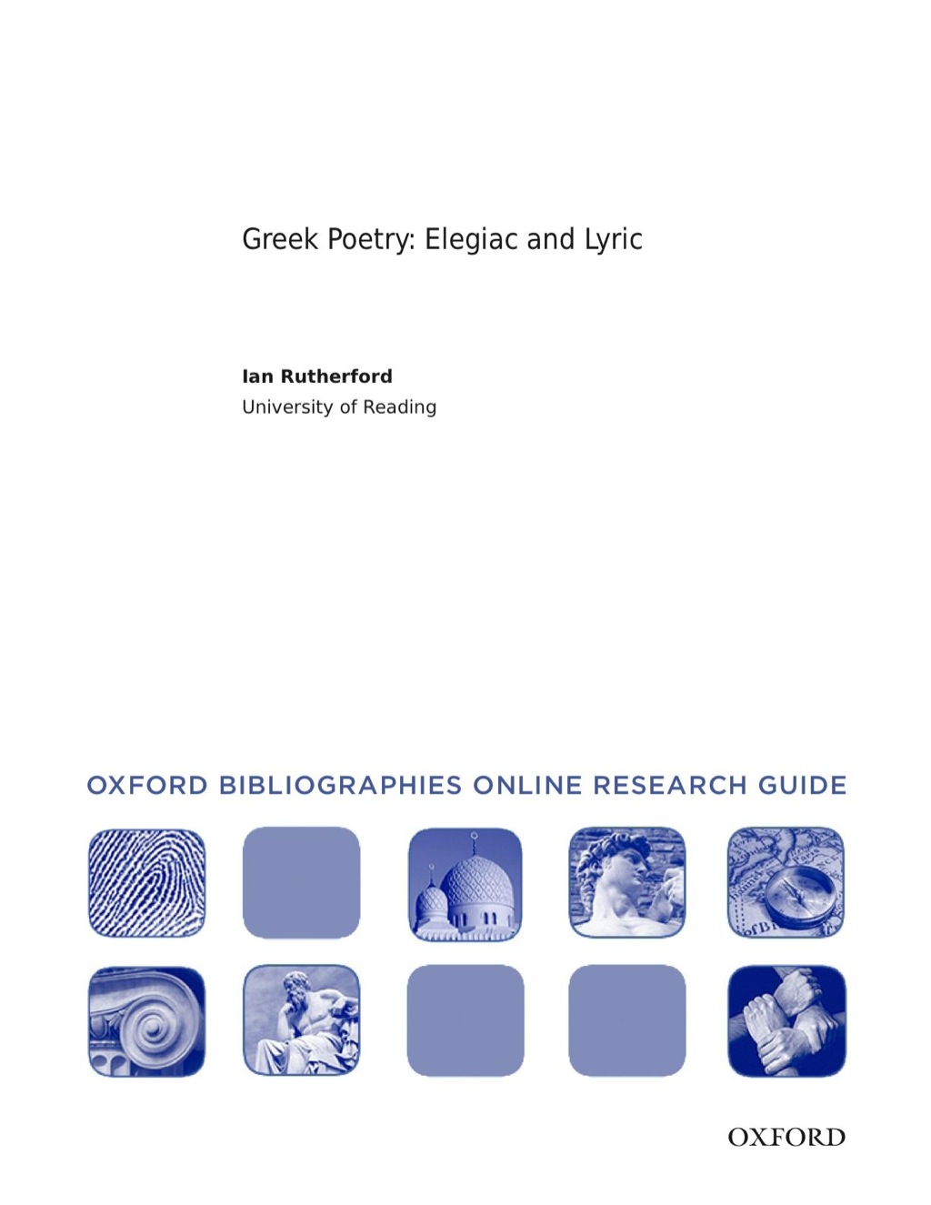 Page Fidelity Greek Poetry: Elegiac and Lyric: Oxford Bibliographies Online Research Guide; $11.09