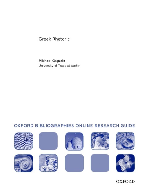 Cover image for book Greek Rhetoric: Oxford Bibliographies Online Research Guide