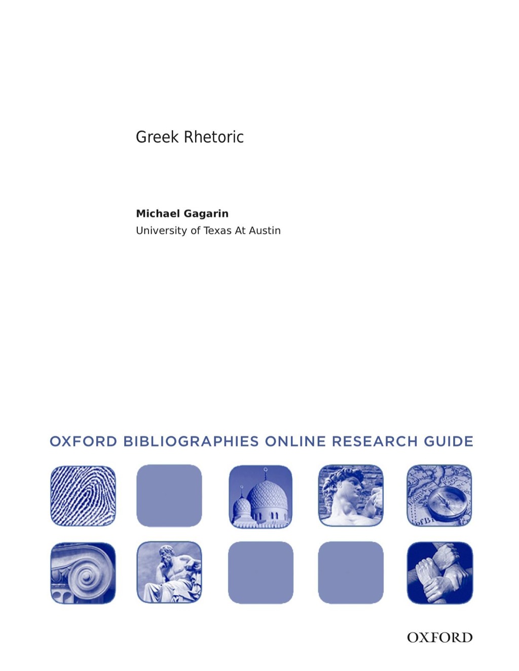 Page Fidelity Greek Rhetoric: Oxford Bibliographies Online Research Guide; $11.09