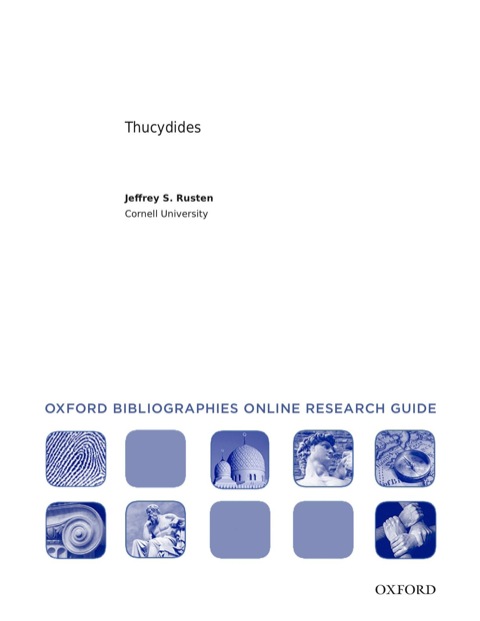 Cover image for book Thucydides: Oxford Bibliographies Online Research Guide