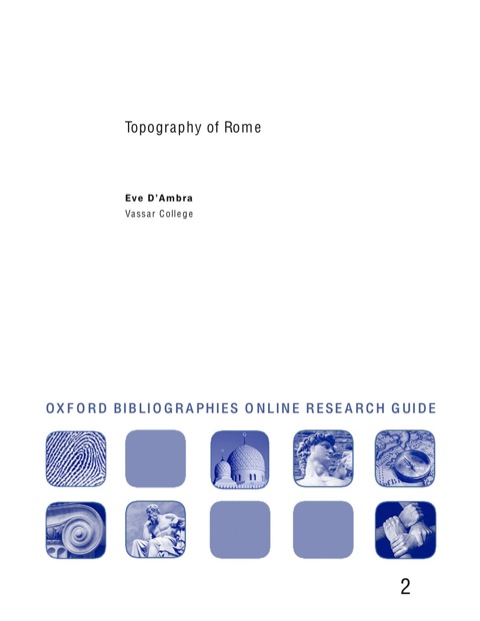 Cover image for book Topography of Rome: Oxford Bibliographies Online Research Guide