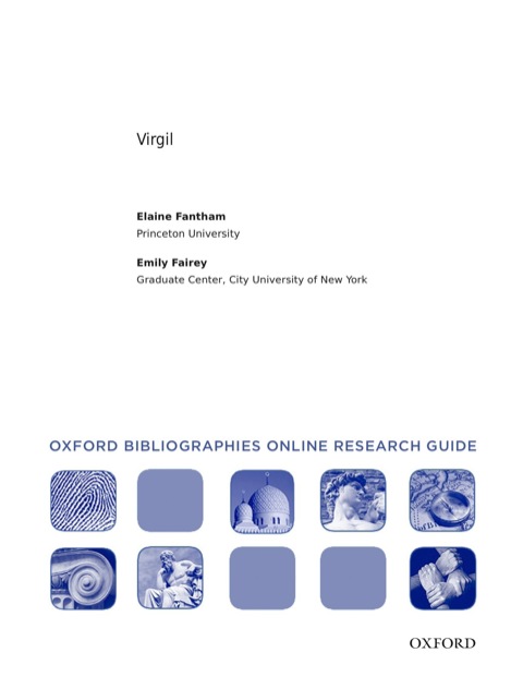 Cover image for book Virgil: Oxford Bibliographies Online Research Guide
