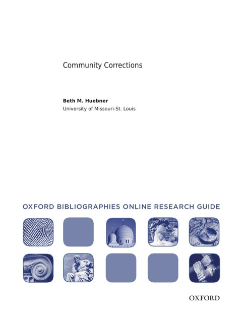 Cover image for book Community Corrections: Oxford Bibliographies Online Research Guide