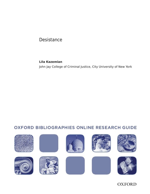 Cover image for book Desistance: Oxford Bibliographies Online Research Guide