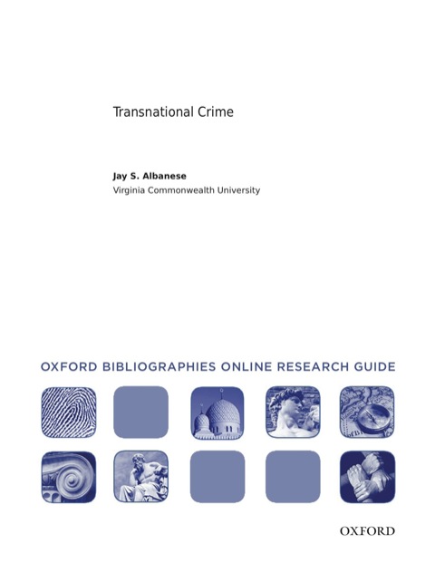 Cover image for book Transnational Crime: Oxford Bibliographies Online Research Guide
