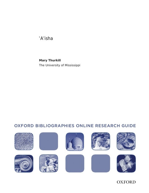 Cover image for book `A'isha: Oxford Bibliographies Online Research Guide