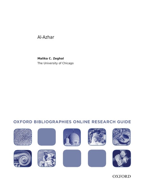 Cover image for book Al-Azhar: Oxford Bibliographies Online Research Guide