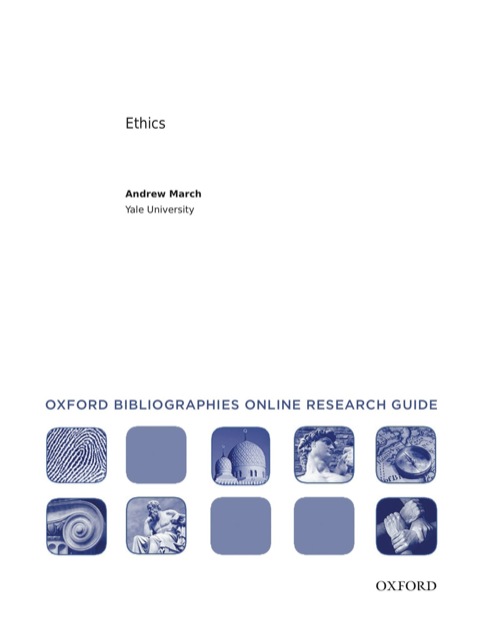 Cover image for book Ethics: Oxford Bibliographies Online Research Guide