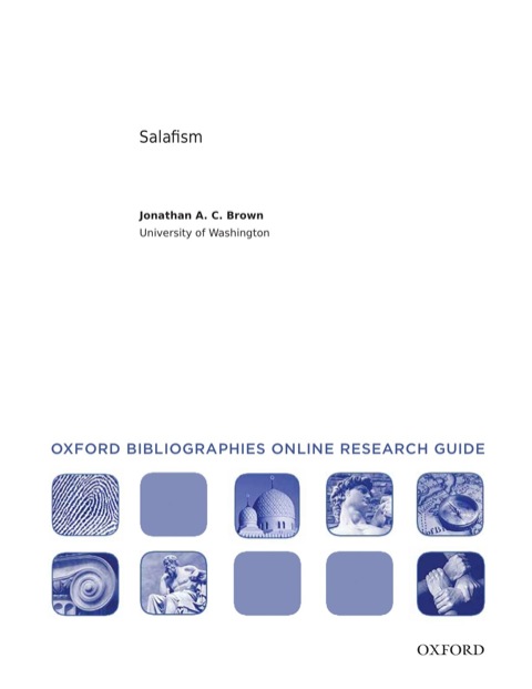 Cover image for book Salafism: Oxford Bibliographies Online Research Guide