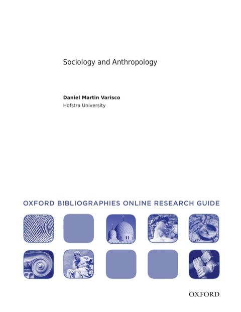 Cover image for book Sociology and Anthropology: Oxford Bibliographies Online Research Guide