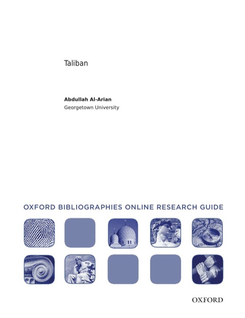 Cover image for book Taliban: Oxford Bibliographies Online Research Guide
