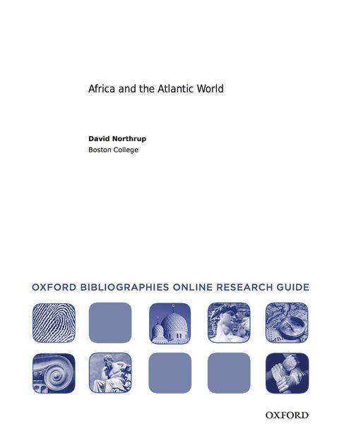 Cover image for book Africa and the Atlantic World: Oxford Bibliographies Online Research Guide